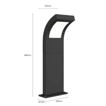 Arcchio Advik chodníkové LED svetlo, IP65, 60 cm, antracitová farba, kov