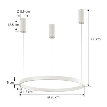 Arcchio Answin LED závesné svietidlo 70,4 W biele