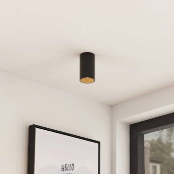 Arcchio Downlight Brinja, čierna, kov, Ø 6cm, okrúhla, GU10