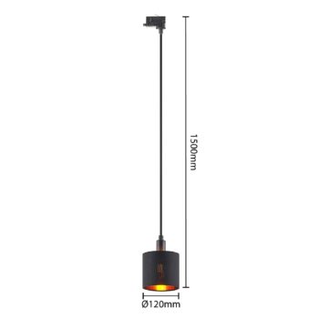 Arcchio Heleni závesná koľajnica čierno-zlatá 12cm