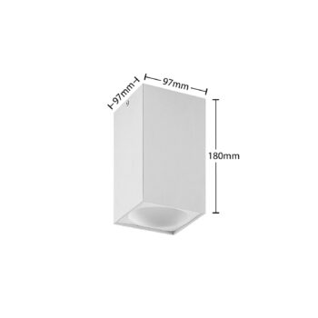 Arcchio Hinka stropné svietidlo hranaté 18cm biele