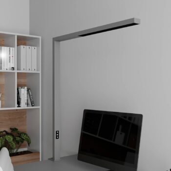Arcchio LED kancelárska lampa Jolinda, strieborná, kovová, stmievateľná