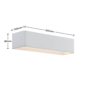 Arcchio LED nástenné svetlo Karam, 37 cm, biela, kov, hore/dole