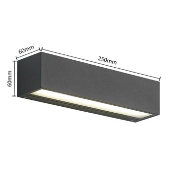 Arcchio LED nástenné svetlo Lengo, 25 cm, antracit, hore/dole, CCT