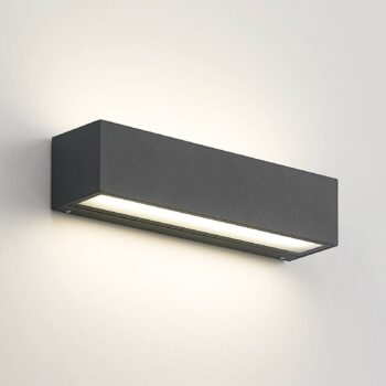 Arcchio LED nástenné svetlo Lengo, 25 cm, antracit, hore/dole, CCT