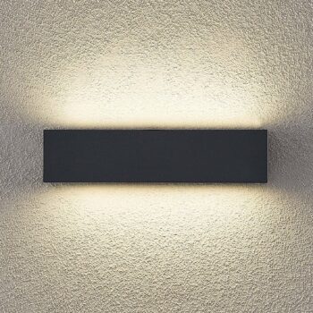 Arcchio LED nástenné svetlo Lengo, 25 cm, antracit, hore/dole, CCT