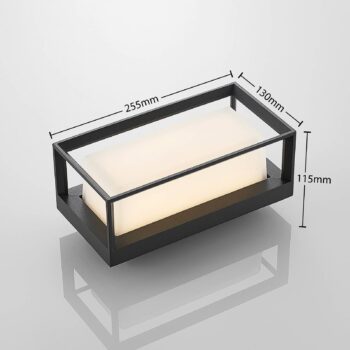 Arcchio LED nástenné svietidlo Ismera, antracit/opál, IP65, sklo