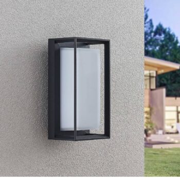 Arcchio LED nástenné svietidlo Ismera, antracit/opál, IP65, sklo