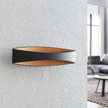 Arcchio LED nástenné svietidlo Jelle, 44 cm, čierna/zlatá, hore/dole