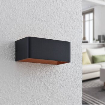 Arcchio LED nástenné svietidlo Karam, 20 cm, čierne, kov, hore/dole
