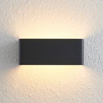 Arcchio LED nástenné svietidlo Karam, 20 cm, čierne, kov, hore/dole