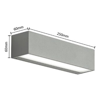 Arcchio LED nástenné svietidlo Lengo, 25 cm, sivé, 2 svetlá, CCT