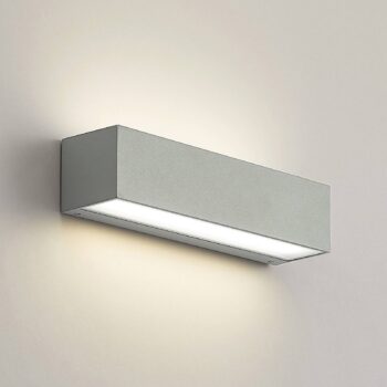 Arcchio LED nástenné svietidlo Lengo, 25 cm, sivé, 2 svetlá, CCT