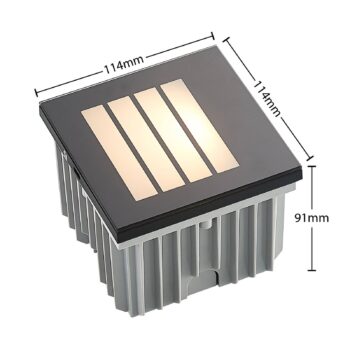 Arcchio LED nástenné svietidlo Zamo, žalúzia, čierne, IP65