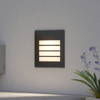 Arcchio LED nástenné svietidlo Zamo, žalúzia, čierne, IP65