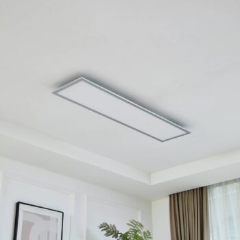 Arcchio LED panel Lyndra, 120 cm, strieborný, hliník, stmievateľný, CCT