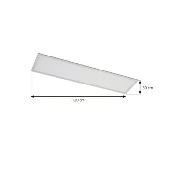 Arcchio LED panel Lyndra, 120 cm, strieborný, hliník, stmievateľný, CCT