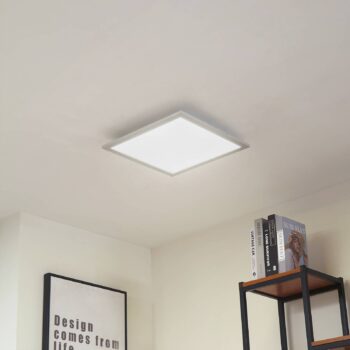 Arcchio LED panel Lyndra, 40 cm, strieborný, hliník, stmievateľný, CCT