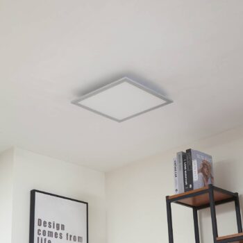 Arcchio LED panel Lyndra, 40 cm, strieborný, hliník, stmievateľný, CCT