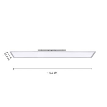 Arcchio LED panel Lysander, 50W, CCT, 119cm, strieborný