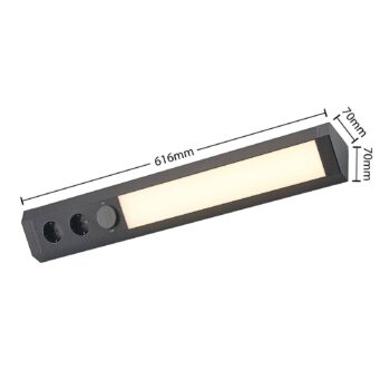 Arcchio LED podomietkové svietidlo Ovano, 62 cm, čierna farba, hliník