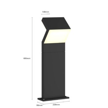 Arcchio LED podstavec Havin, antracitová farba, kov, 60 cm