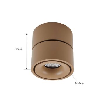 Arcchio LED stropné bodové svetlá Rotari, hnedé, 1-pl., 8,9W