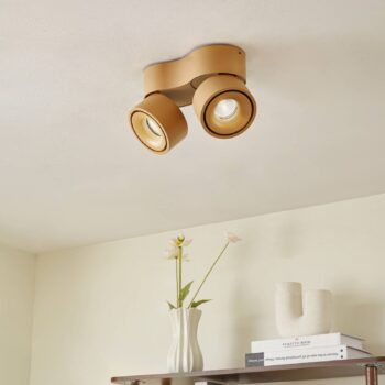 Arcchio LED stropné bodové svetlá Rotari, hnedé, 2-pl., 8,9W