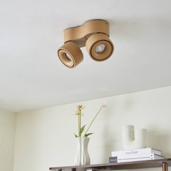 Arcchio LED stropné bodové svetlá Rotari, hnedé, 2-pl., 8,9W