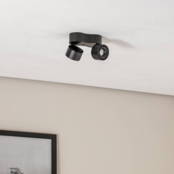 Arcchio LED stropné bodové svietidlo Rotari, 1240lm, 2 svetlá, čierne