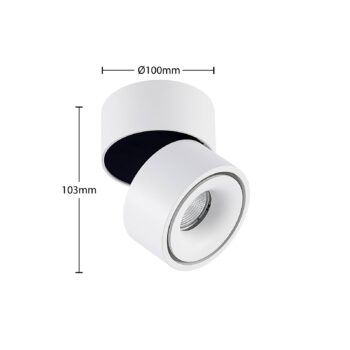 Arcchio LED stropné bodové svietidlo Rotari, biele, 1 svetlo, 790 lm