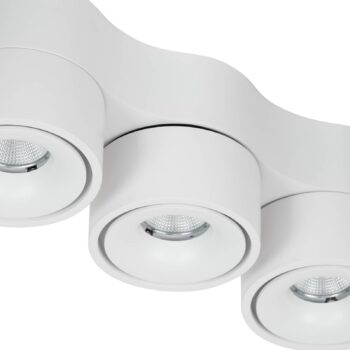 Arcchio LED stropné bodové svietidlo Rotari, šošovky, 3 svetlá, biele