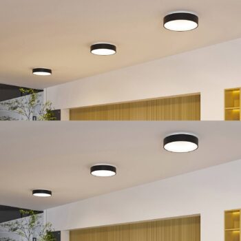 Arcchio LED stropné svietidlo Aleksi, Ø 45 cm, čierna, kov, CCT