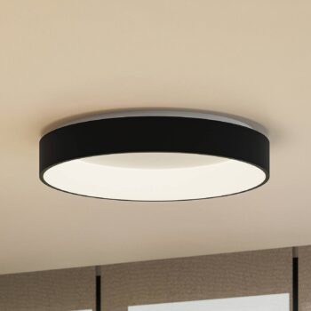 Arcchio LED stropné svietidlo Aleksi, Ø 60 cm, čierna, kov, CCT