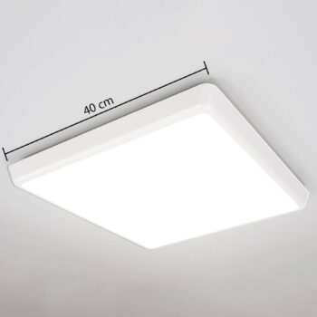 Arcchio LED stropné svietidlo Augustin, 40 x 40 cm, biele, IP54