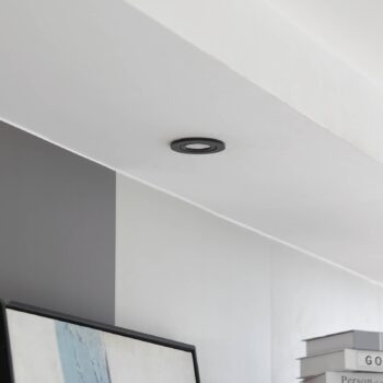 Arcchio LED stropné svietidlo Eliar round black CCT otočné