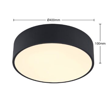 Arcchio LED stropné svietidlo Noabelle, Ø 40 cm, čierna, kov