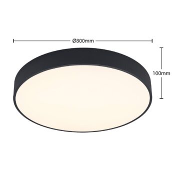 Arcchio LED stropné svietidlo Noabelle, Ø 80 cm, čierna, kov