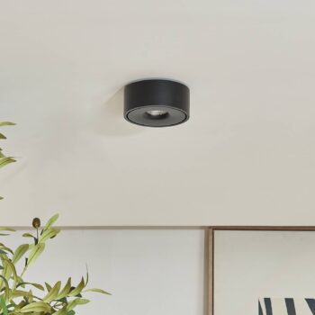 Arcchio LED stropné svietidlo Rotari, Ø 12 cm, hore & dole, čierne