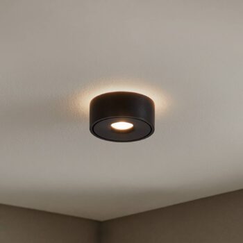 Arcchio LED stropné svietidlo Rotari, Ø 12 cm, hore & dole, čierne