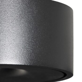 Arcchio LED stropné svietidlo Rotari, Ø 12 cm, hore & dole, čierne
