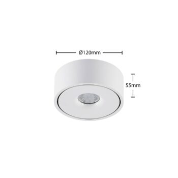 Arcchio LED stropné svietidlo Rotari, biele, kov, Ø 12 cm