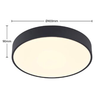 Arcchio LED stropné svietidlo Vanida, čierne, Ø 40 cm, hore/dole