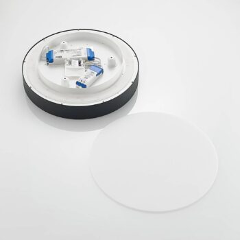 Arcchio LED stropné svietidlo Vanida, čierne, Ø 40 cm, hore/dole