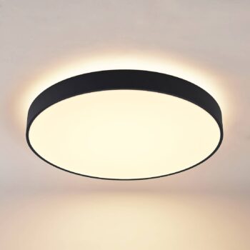 Arcchio LED stropné svietidlo Vanida, čierne, Ø 60 cm, hore/dole