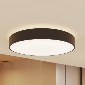 Arcchio LED stropné svietidlo Vanida, čierne, Ø 60 cm, hore/dole