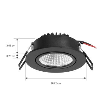 Arcchio LED stropné svietidlo Zarik, čierne, 2 700 K