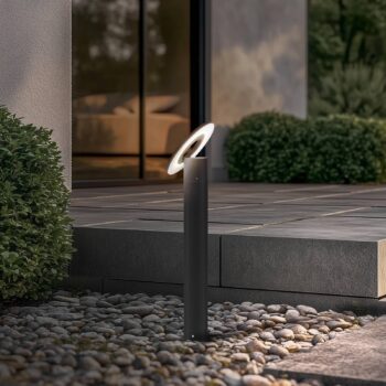 Arcchio LED svetlo na chodník Tovio, antracit, Ø24cm
