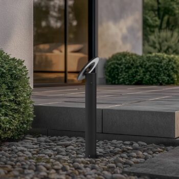 Arcchio LED svetlo na chodník Tovio, antracit, Ø24cm
