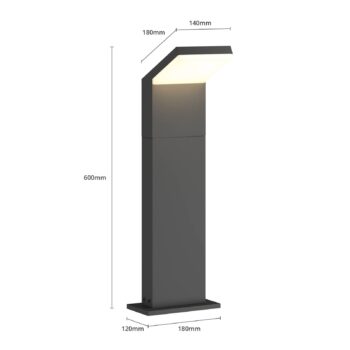 Arcchio LED svetlo na chodník Yolena, 60 cm, antracit, hliník